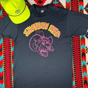Single Stitch - Shotgun Red Vintage T - Screen Stars Best - Large - 1990